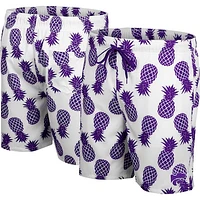 Men's Colosseum White Kansas State Wildcats Pineapples Swim Shorts