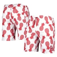 Men's Colosseum White Oklahoma Sooners Pineapples Swim Shorts