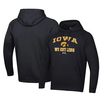 Men's Under Armour Iowa Hawkeyes Wrestling Arch Over Pullover Hoodie