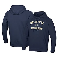 Men's Under Armour Navy Midshipmen Wrestling Arch Over Pullover Hoodie