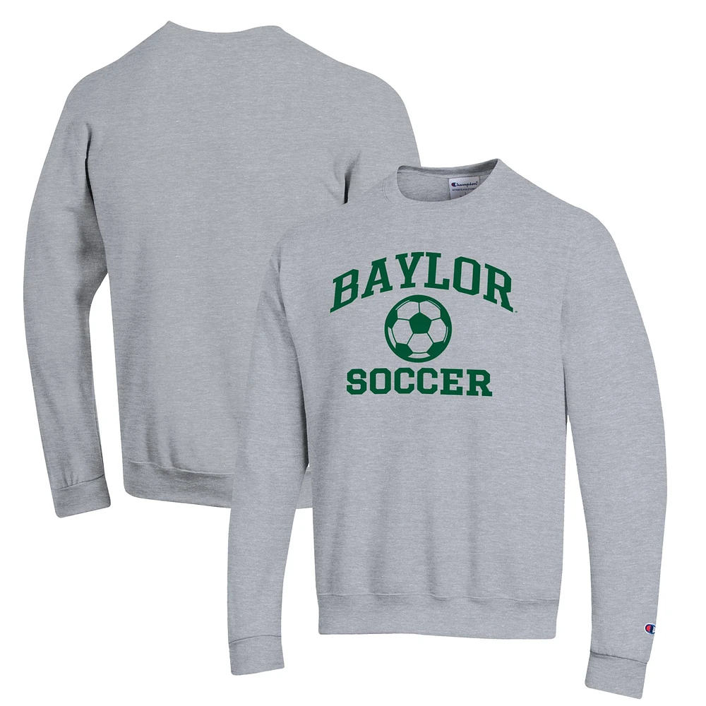 Men's Champion Gray Baylor Bears Soccer Icon Powerblend Pullover Sweatshirt