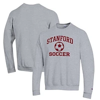 Men's Champion Gray Stanford Cardinal Soccer Icon Powerblend Pullover Sweatshirt