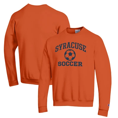 Men's Champion Orange Syracuse Soccer Icon Powerblend Pullover Sweatshirt