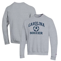 Men's Champion Gray North Carolina Tar Heels Soccer Icon Powerblend Pullover Sweatshirt