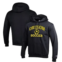 Men's Champion Black Oregon Ducks Soccer Icon Powerblend Pullover Hoodie