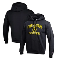 Men's Champion Black Oregon Ducks Soccer Icon Powerblend Pullover Hoodie