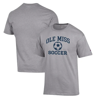 Men's Champion Gray Ole Miss Rebels Soccer Icon T-Shirt
