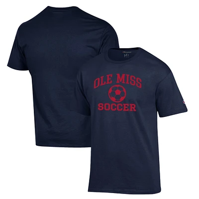 Men's Champion Navy Ole Miss Rebels Soccer Icon T-Shirt