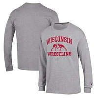 Men's Champion Wisconsin Badgers Wrestling Icon Long Sleeve T-Shirt