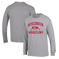 Men's Champion Wisconsin Badgers Wrestling Icon Long Sleeve T-Shirt