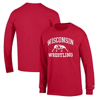 Men's Champion Wisconsin Badgers Wrestling Icon Long Sleeve T-Shirt