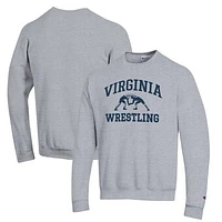 Men's Champion Gray Virginia Cavaliers Wrestling Icon Powerblend Pullover Sweatshirt