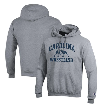 Men's Champion Gray North Carolina Tar Heels Wrestling Icon Pullover Hoodie