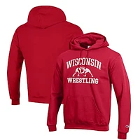 Men's Champion Wisconsin Badgers Wrestling Icon Pullover Hoodie