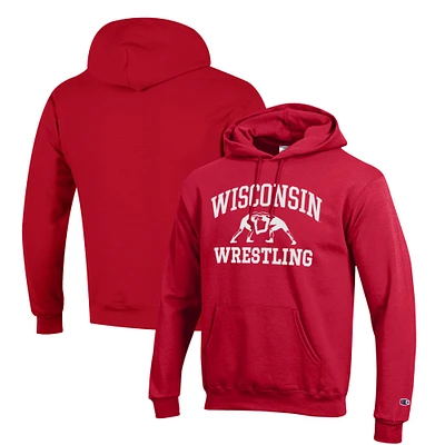 Men's Champion Wisconsin Badgers Wrestling Icon Pullover Hoodie