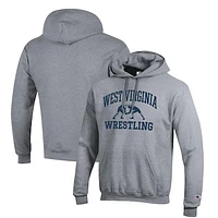 Men's Champion Gray West Virginia Mountaineers Wrestling Icon Pullover Hoodie