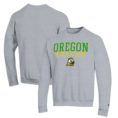 Men's Champion Oregon Ducks Soccer Stack Logo Powerblend Pullover Sweatshirt