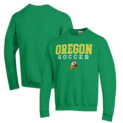 Men's Champion Oregon Ducks Soccer Stack Logo Powerblend Pullover Sweatshirt