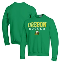 Men's Champion Oregon Ducks Soccer Stack Logo Powerblend Pullover Sweatshirt