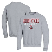 Men's Champion Ohio State Buckeyes Soccer Stack Logo Powerblend Pullover Sweatshirt