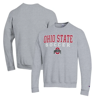 Men's Champion Ohio State Buckeyes Soccer Stack Logo Powerblend Pullover Sweatshirt