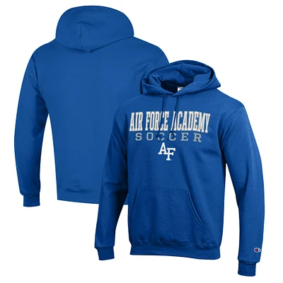 Men's Champion Royal Air Force Falcons Soccer Stack Logo Powerblend Pullover Hoodie