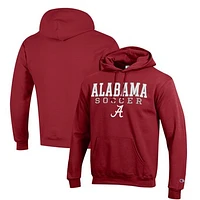 Men's Champion Crimson Alabama Tide Soccer Stack Logo Powerblend Pullover Hoodie