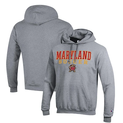 Men's Champion Maryland Terrapins Soccer Stack Logo Powerblend Pullover Hoodie