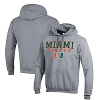 Men's Champion Miami Hurricanes Soccer Stack Logo Powerblend Pullover Hoodie