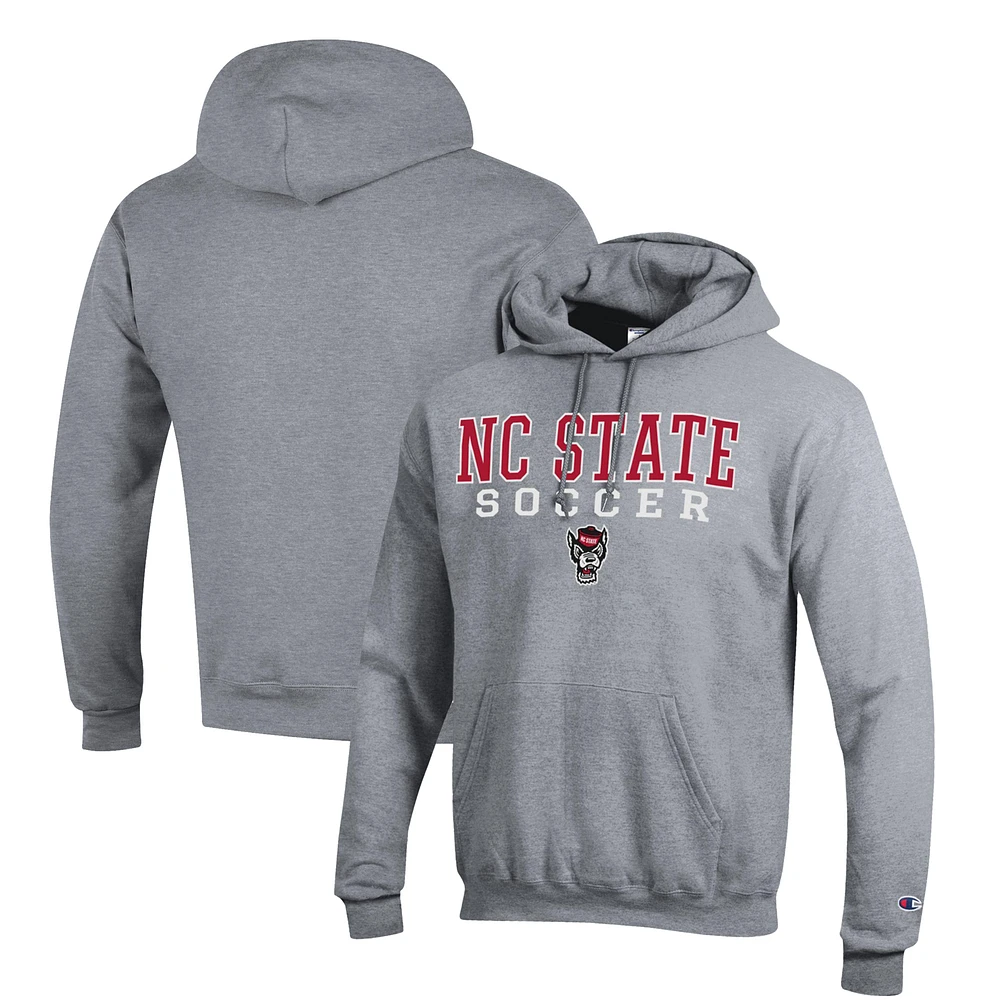 Men's Champion NC State Wolfpack Soccer Stack Logo Powerblend Pullover Hoodie