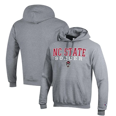Men's Champion NC State Wolfpack Soccer Stack Logo Powerblend Pullover Hoodie