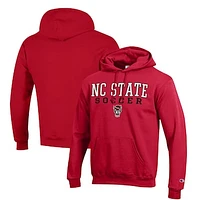 Men's Champion NC State Wolfpack Soccer Stack Logo Powerblend Pullover Hoodie