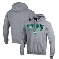 Men's Champion Gray Notre Dame Fighting Irish Soccer Stack Logo Powerblend Pullover Hoodie