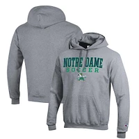 Men's Champion Gray Notre Dame Fighting Irish Soccer Stack Logo Powerblend Pullover Hoodie
