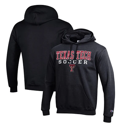 Men's Champion Texas Tech Red Raiders Soccer Stack Logo Powerblend Pullover Hoodie