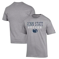 Men's Champion Gray Penn State Nittany Lions Soccer Stack Logo T-Shirt