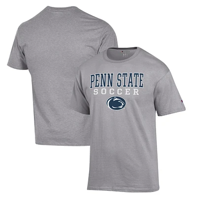 Men's Champion Gray Penn State Nittany Lions Soccer Stack Logo T-Shirt