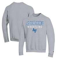 Men's Champion Gray Air Force Falcons Wrestling Stack Powerblend Pullover Sweatshirt