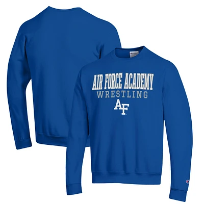 Men's Champion Royal Air Force Falcons Wrestling Stack Powerblend Pullover Sweatshirt
