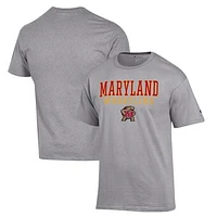 Men's Champion Gray Maryland Terrapins Wrestling Stack Logo T-Shirt