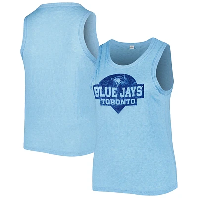 Women's Soft as a Grape Royal Toronto Blue Jays Plus High Neck Tri-Blend Tank Top