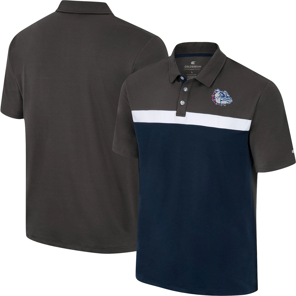 Men's Colosseum Charcoal Gonzaga Bulldogs Two Yutes Polo