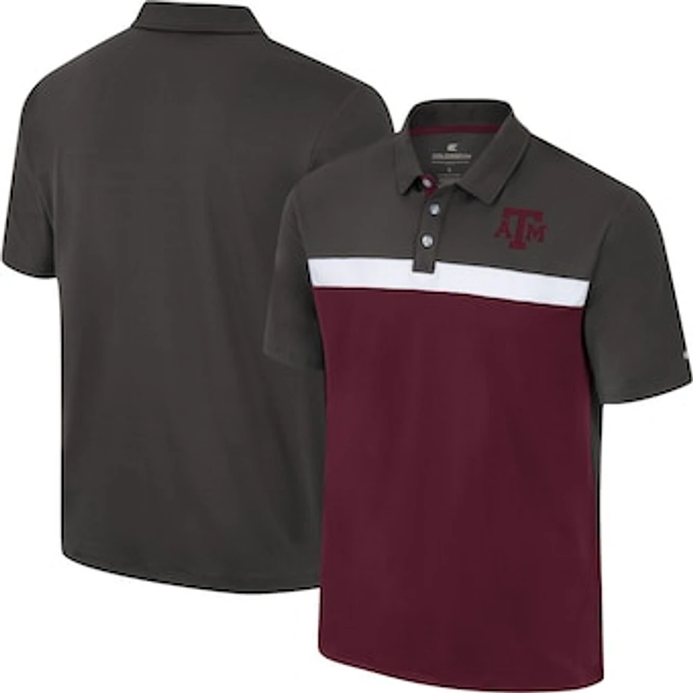 Men's Colosseum Charcoal Texas A&M Aggies Two Yutes Polo