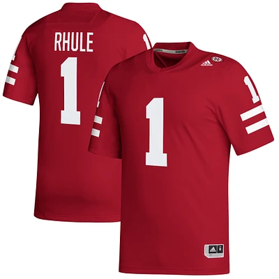 Men's adidas Matt Rhule Scarlet Nebraska Huskers NIL Football Player Jersey