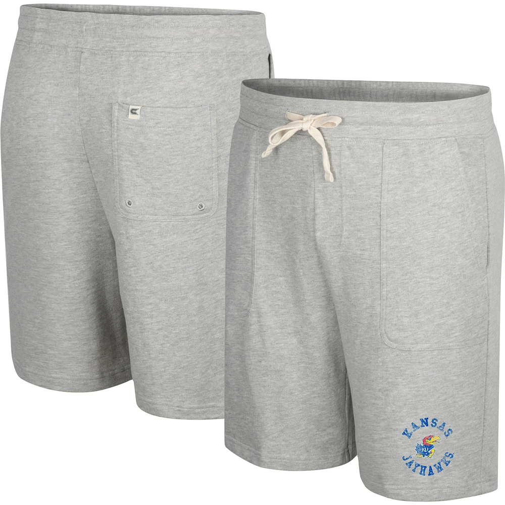 Men's Colosseum Heather Gray Kansas Jayhawks Love To Hear This Terry Shorts