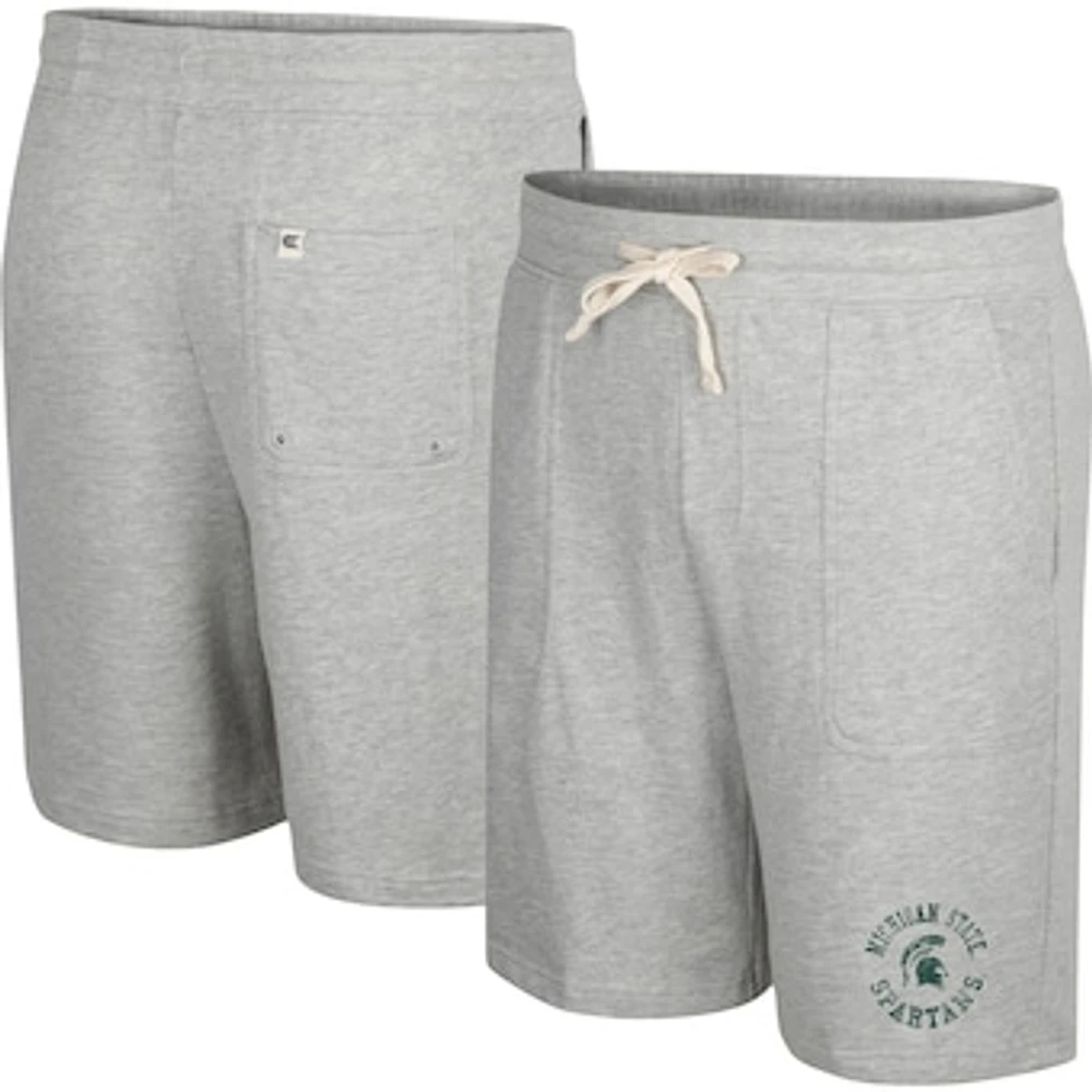 Men's Colosseum Heather Gray Michigan State Spartans Love To Hear This Terry Shorts