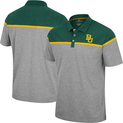 Men's Colosseum Heather Gray Baylor Bears Chamberlain Polo