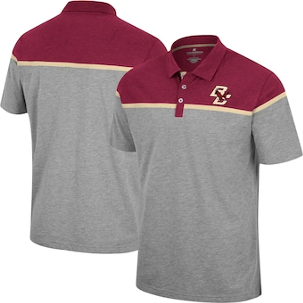 Men's Colosseum Heather Gray Boston College Eagles Chamberlain Polo