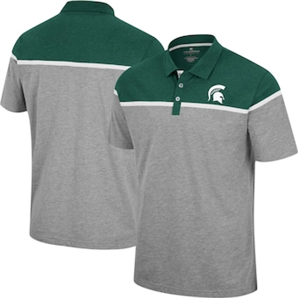 Men's Colosseum Heather Gray Michigan State Spartans Chamberlain Polo