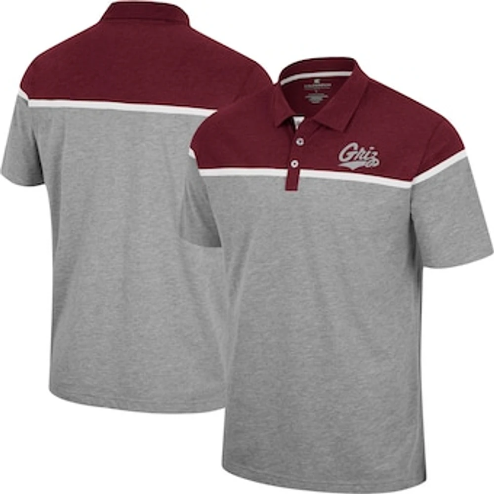 Men's Colosseum Heather Gray Montana Grizzlies Chamberlain Polo